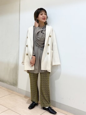 「JEANASIS（ジーナシス）のアイテム（バレエシューズ）」を使った、AIKAさん（レディース・158cm）の春コーディネート