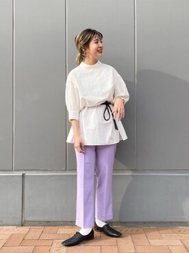 「JEANASIS（ジーナシス）のアイテム（バレエシューズ）」を使った、AIKAさん（レディース・158cm）の春コーディネート