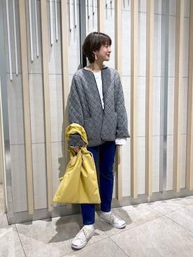 「ジーナシス」｜「アイテム（その他アウター）」を使った、AIKAさん（レディース・158cm）の冬コーディネート