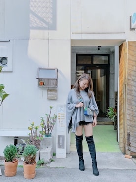 「overthekneeboots」｜Lydiaさん（レディース・158cm）の春コーディネート