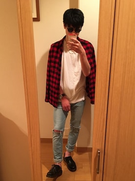 「アイテム（モカシン/デッキシューズ）」を使った、こうすけさん（メンズ・170cm）の春コーディネート