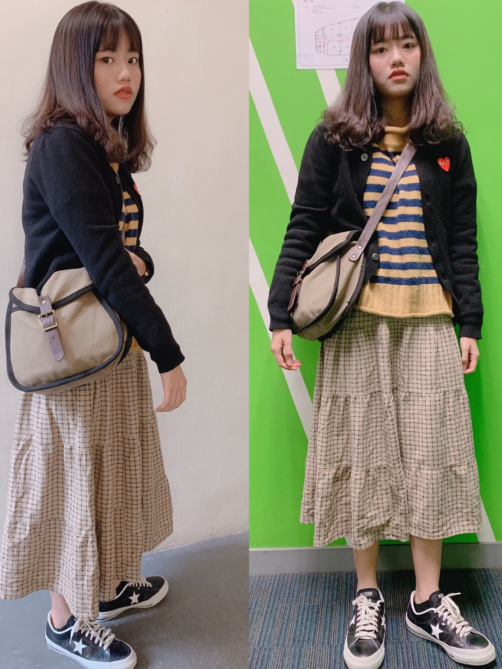 「COMME des GARCONS、シンプルコーデ、低身長、オトナ女子、セーター」｜「CONVERSEのアイテム（スニーカー、ブラック系）」を使った、Cocoh3さん（レディース・160cm）の冬コーディネートの1枚目の写真