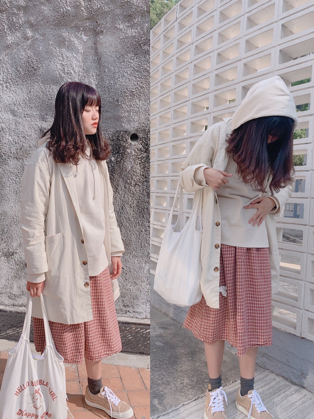 「カジュアルコーデ、低身長、ootd、casual、LOWRYS FARM、converse」｜「LOWRYS FARMのアイテム（パーカー、ホワイト系）」を使った、Cocoh3さん（レディース・160cm）の冬コーディネートの1枚目の写真