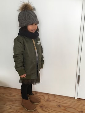 「READY MADES（レディーメイド）のアイテム」を使った、fukumorihiromiさん（キッズ・100cm）の冬コーディネート