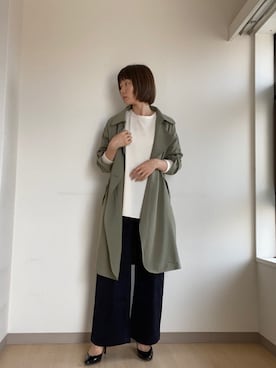 「URBAN RESEARCH（アーバンリサーチ）のアイテム（トレンチコート）」を使った、miiさん（レディース・152cm）の秋コーディネート