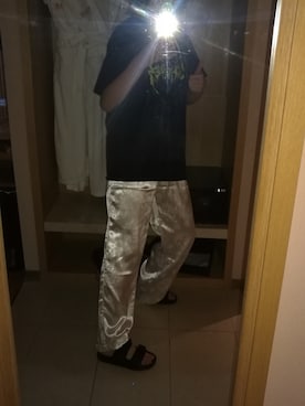 「🍑宝のアイテム（チノパンツ、ホワイト系）」を使った、鯊鯊さん（レディース・168cm）の夏コーディネート