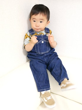「ZARA KIDS」｜「アイテム（サロペット/オーバーオール）」を使った、KAI☺︎KAIさん（キッズ・80cm）の春コーディネート