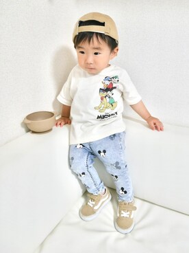 「MARKEY'S（マーキーズ）のアイテム（キャップ）」を使った、KAI☺︎KAIさん（キッズ・80cm）の春コーディネート