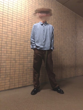 「TIMELY WARNING（タイムリーワーニング）のアイテム（トップス）」を使った、あおさん（メンズ・180cm）の秋コーディネート