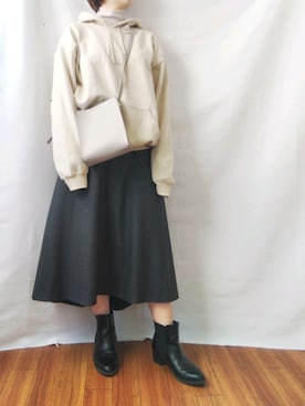 「ALTROSE（アルトローズ）の［ALTROSE/アルトローズ］シンシア A5 スクエア ショルダーバッグ（ショルダーバッグ）」を使った、shiratama｡さん（レディース・154cm）の冬コーディネート