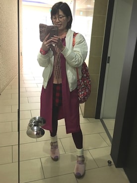 「Vera Bradley（ヴェラブラッドリー）のアイテム」を使った、kahi さん（レディース・166cm）の冬コーディネート