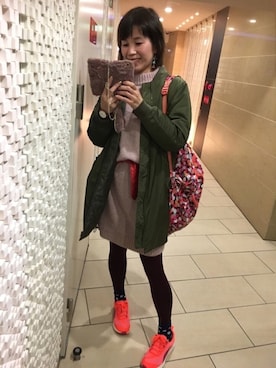 「Vera Bradley（ヴェラブラッドリー）のアイテム」を使った、kahi さん（レディース・166cm）の冬コーディネート