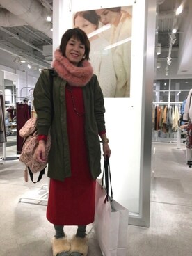 「くすみピンク」｜「アイテム（ブルゾン）」を使った、kahi さん（レディース・166cm）の秋コーディネート