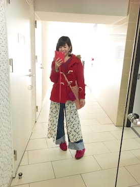 「chocol raffine robe（ショコラフィネローブ）のアイテム（ダッフルコート）」を使った、kahi さん（レディース・166cm）の冬コーディネート