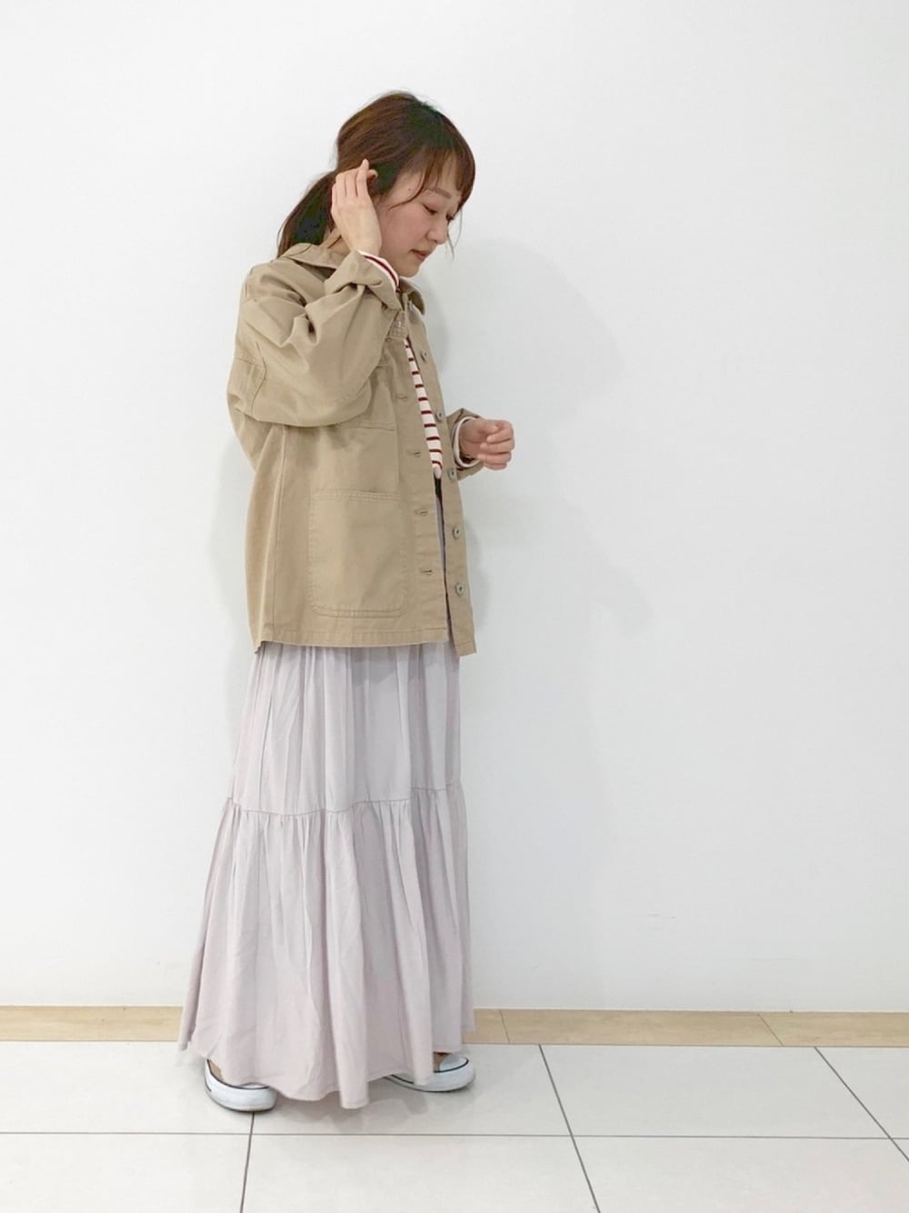カバーオール（ベージュ系）を使ったレディース人気ファッション