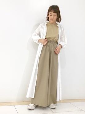 「アイテム（ワンピース/ドレス、ホワイト系）」を使った、atsuko▼△さん（レディース・151cm）の夏コーディネート