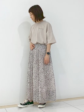 「アイテム（スカート、ホワイト系）」を使った、atsuko▼△さん（レディース・151cm）の夏コーディネート