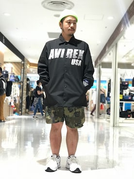 「ラフスタイル」｜「アイテム（ナイロンジャケット）」を使った、MITACHIさん（メンズ・160cm）の夏コーディネート