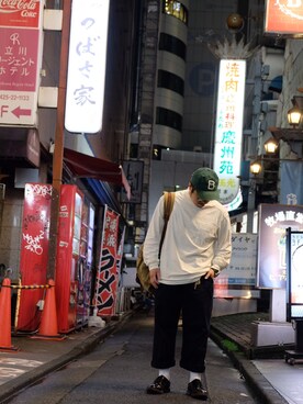 「ラブアンドピース2020」｜「アイテム（チノパンツ）」を使った、MITACHIさん（メンズ・160cm）の秋コーディネート