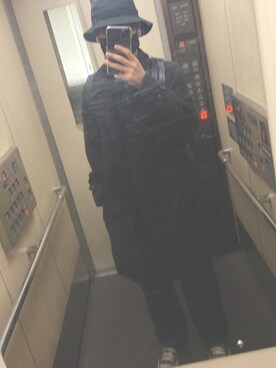 「Y's（ワイズ）のアイテム（帽子）」を使った、TGさん（メンズ・174cm）の冬コーディネート