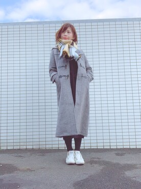 「SEVENDAYS=SUNDAY（セブンデイズサンデイ）のアイテム（ダッフルコート）」を使った、emiさん（レディース・160cm）の冬コーディネート