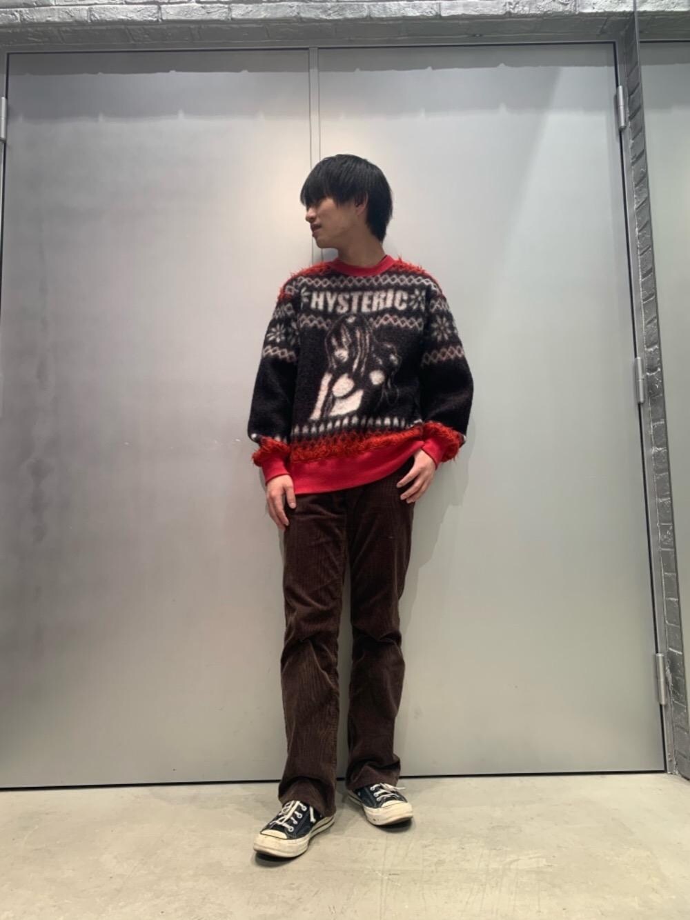 「アメカジコーデ」｜「HYSTERIC GLAMOURのブーツカットパンツ（その他パンツ、ブラウン系）」を使った、shuriさん（メンズ・167cm）の秋コーディネートの1枚目の写真