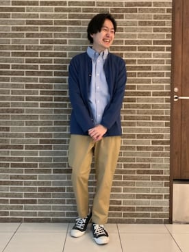 「coenスタッフスタイリング」｜「アイテム（チノパンツ）」を使った、キクさん（メンズ・169cm）の春コーディネート