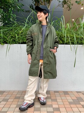 「coen（コーエン）のアイテム（モッズコート）」を使った、キクさん（メンズ・169cm）の秋コーディネート