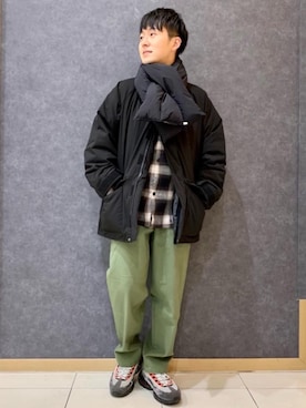 「あったかパンツ」｜「アイテム（ダウンジャケット/コート）」を使った、キクさん（メンズ・169cm）の冬コーディネート