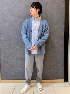 「coen（コーエン）のアイテム（スリッポン）」を使った、キクさん（メンズ・169cm）の冬コーディネート