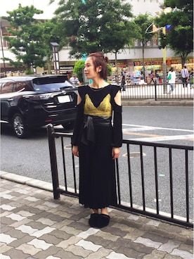 「ICHIMI（イチミ）のアイテム」を使った、森山保奈美さん（レディース・154cm）の夏コーディネート