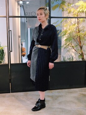 「JUNYA WATANABE MAN（ジュンヤワタナベマン）のアイテム（ワンピース/ドレス）」を使った、森山保奈美さん（レディース・154cm）の秋コーディネート