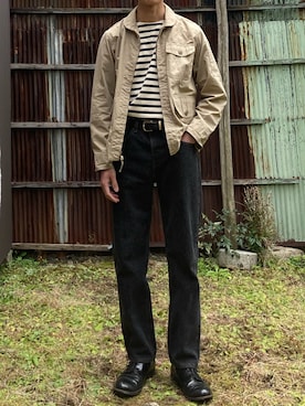 「Bronson（ブロンソン）のアイテム」を使った、二軒茶屋さん（メンズ・178cm）の冬コーディネート