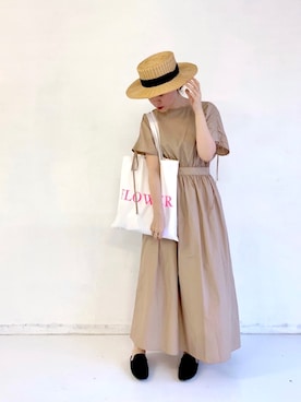 「Libra Cue（リブラ キュー）のアイテム（ワンピース）」を使った、Libra Cue_Chihiroさん（レディース・167cm）の夏コーディネート