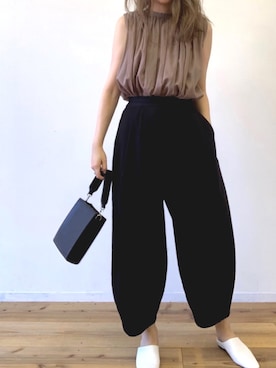「Libra Cue（リブラ キュー）のアイテム（パンツ）」を使った、Libra Cue_Chihiroさん（レディース・167cm）の夏コーディネート