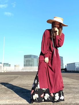 「Libra Cue（リブラ キュー）のアイテム（ワンピース）」を使った、Libra Cue_Chihiroさん（レディース・167cm）の秋コーディネート
