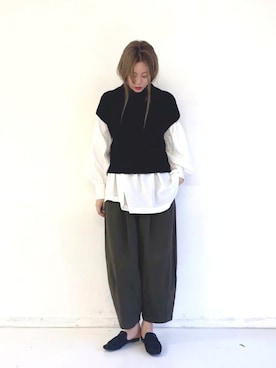 「Libra Cue（リブラ キュー）のアイテム（パンツ）」を使った、Libra Cue_Chihiroさん（レディース・167cm）の夏コーディネート
