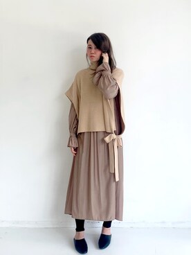 「Libra Cue（リブラ キュー）のアイテム（パンプス）」を使った、Libra Cue_Chihiroさん（レディース・167cm）の秋コーディネート