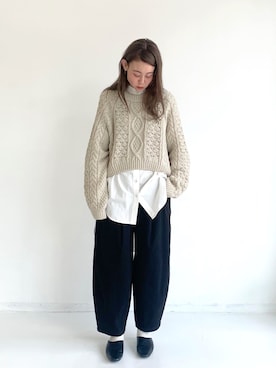 「Libra Cue（リブラ キュー）のアイテム（パンツ）」を使った、Libra Cue_Chihiroさん（レディース・167cm）の秋コーディネート