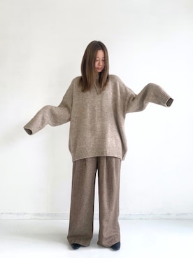 「Libra Cue（リブラ キュー）のアイテム（パンツ）」を使った、Libra Cue_Chihiroさん（レディース・167cm）の秋コーディネート