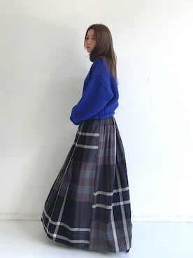 「Libra Cue（リブラ キュー）のアイテム（スカート）」を使った、Libra Cue_Chihiroさん（レディース・167cm）の秋コーディネート