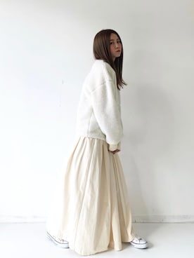 「Libra Cue（リブラ キュー）のアイテム（スカート）」を使った、Libra Cue_Chihiroさん（レディース・167cm）の秋コーディネート