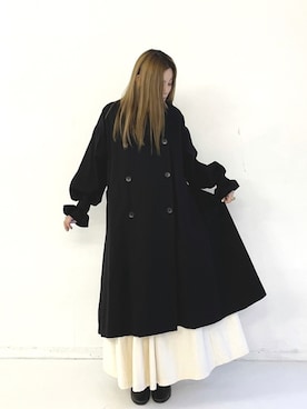 「Libra Cue（リブラ キュー）のアイテム（トレンチコート）」を使った、Libra Cue_Chihiroさん（レディース・167cm）の冬コーディネート