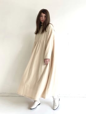 「Libra Cue（リブラ キュー）のアイテム（ワンピース）」を使った、Libra Cue_Chihiroさん（レディース・167cm）の冬コーディネート