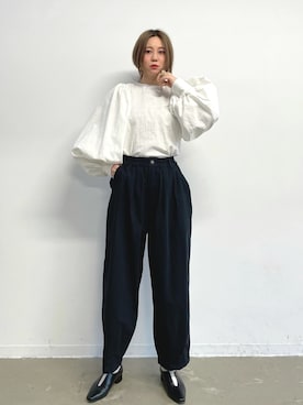 「Libra Cue（リブラ キュー）のアイテム（パンツ）」を使った、Libra Cue_Chihiroさん（レディース・167cm）の冬コーディネート