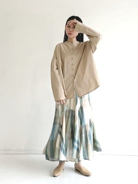 「Libra Cue（リブラ キュー）のアイテム（スカート）」を使った、Libra Cue_Chihiroさん（レディース・167cm）の春コーディネート