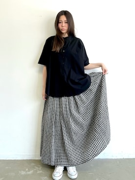 「Libra Cue（リブラ キュー）のアイテム（スカート）」を使った、Libra Cue_Chihiroさん（レディース・167cm）の春コーディネート