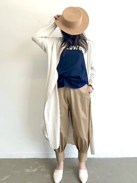 「Libra Cue（リブラ キュー）のアイテム（シャツワンピース）」を使った、Libra Cue_Chihiroさん（レディース・167cm）の春コーディネート