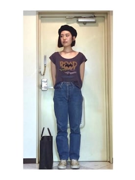 「SIWA・紙和（シワ）のアイテム（トートバッグ）」を使った、Yum.iさん（レディース・160cm）の夏コーディネート