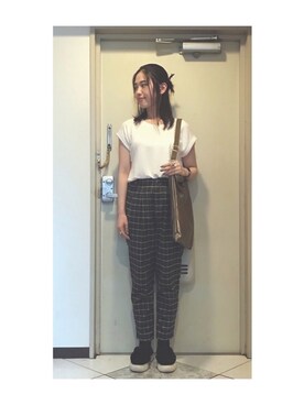 「MARC JACOBS（マークジェイコブス）のアイテム（アナログ腕時計）」を使った、Yum.iさん（レディース・160cm）の夏コーディネート